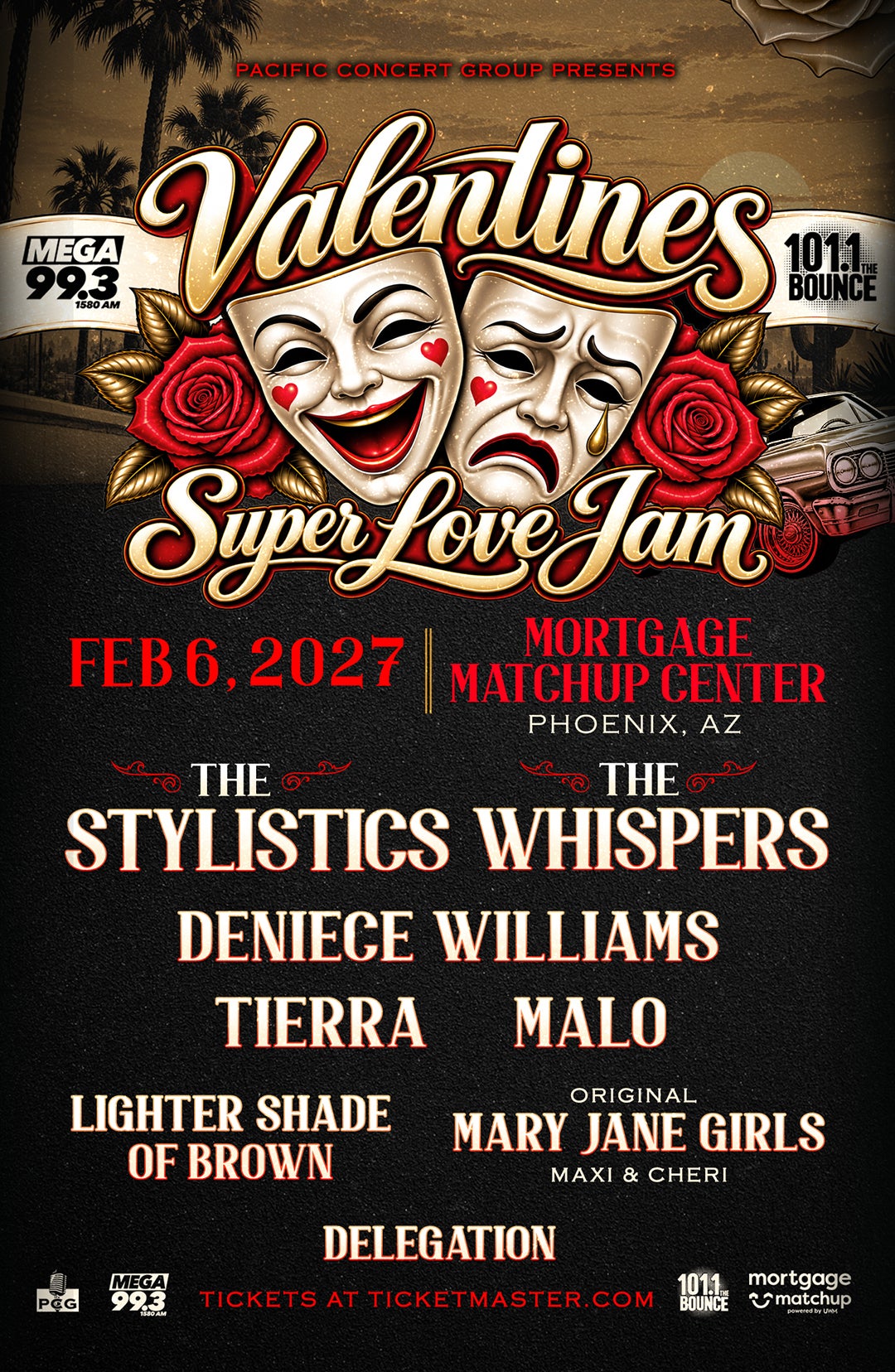 Poster for Mega 99.3 & 101.1 The Bounce Valentines Super Love Jam