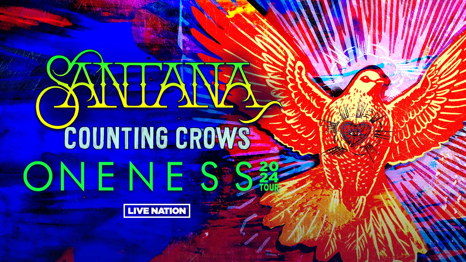 Santana and Counting Crows Oneness Tour 2025 Poster