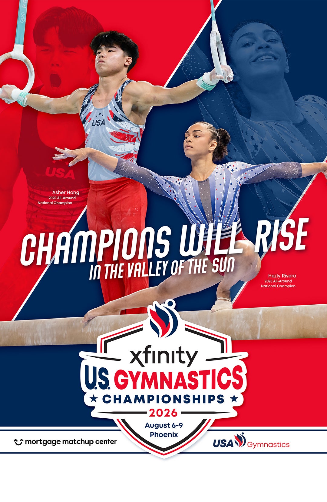 Poster for 2026 Xfinity U.S. Gymnastics Championships Poster for 2026 Xfinity U.S. Gymnastics Championships