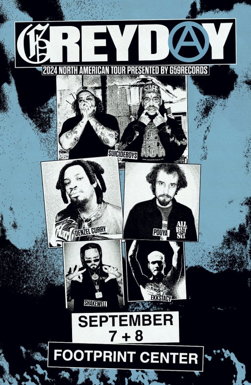$uicideboy$ – Grey Day 2024 Tour with Denzel Curry, Pouya, HAARPER, Shakewell, and Ekkstacy $uicideboy$ – Grey Day 2024 Tour with Denzel Curry, Pouya, HAARPER, Shakewell, and Ekkstacy